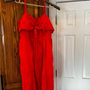 Old Navy Red Spaghetti Strap Midi Dress XL